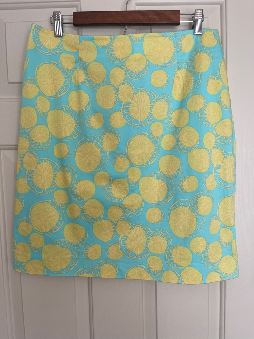 David Brooks, cotton and spandex Lemons A-Line Above Knee skirt size 12